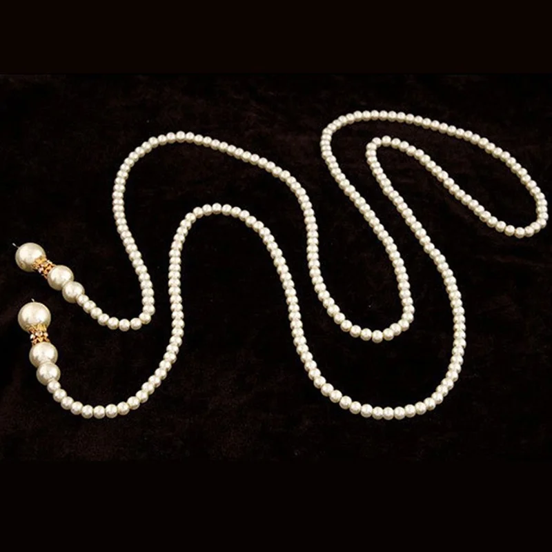 Ожерелье женское из искусственной кожи с длинными бусинами| |