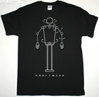 Мужская футболка с принтом KRAFTWERK, чернаябелая футболка с принтом робота, Электронная футболка с передней частью 2021 DEVO, Новинка лета 242