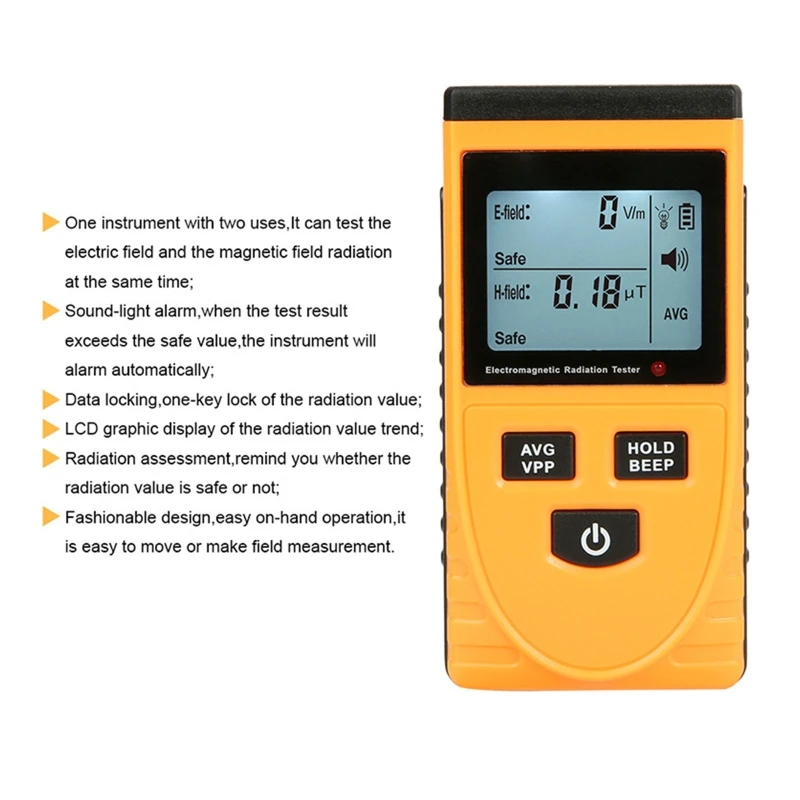 electromagnetic radiation tester home testing meter mobile phone computer radiation digital detector with lcd backlit display free global shipping