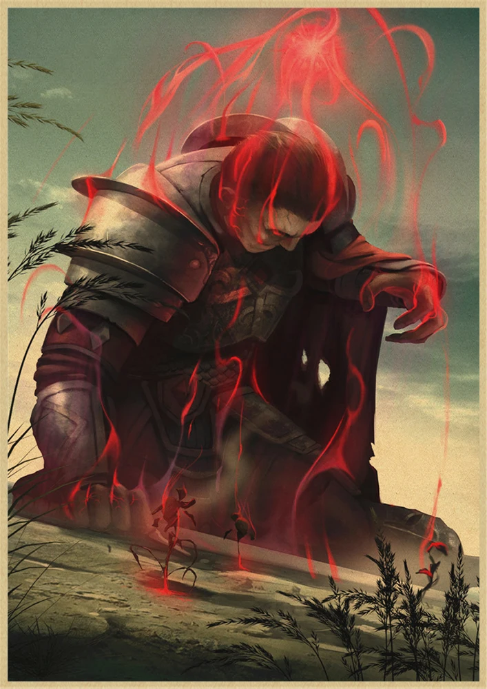 Косплей Классическая игра Свиток V Skyrim Постер из крафт-бумаги настенная наклейка