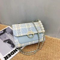 contrast color square crossbody bag 2021 summer new high quality wool womens designer handbag chain shoulder messenger bag