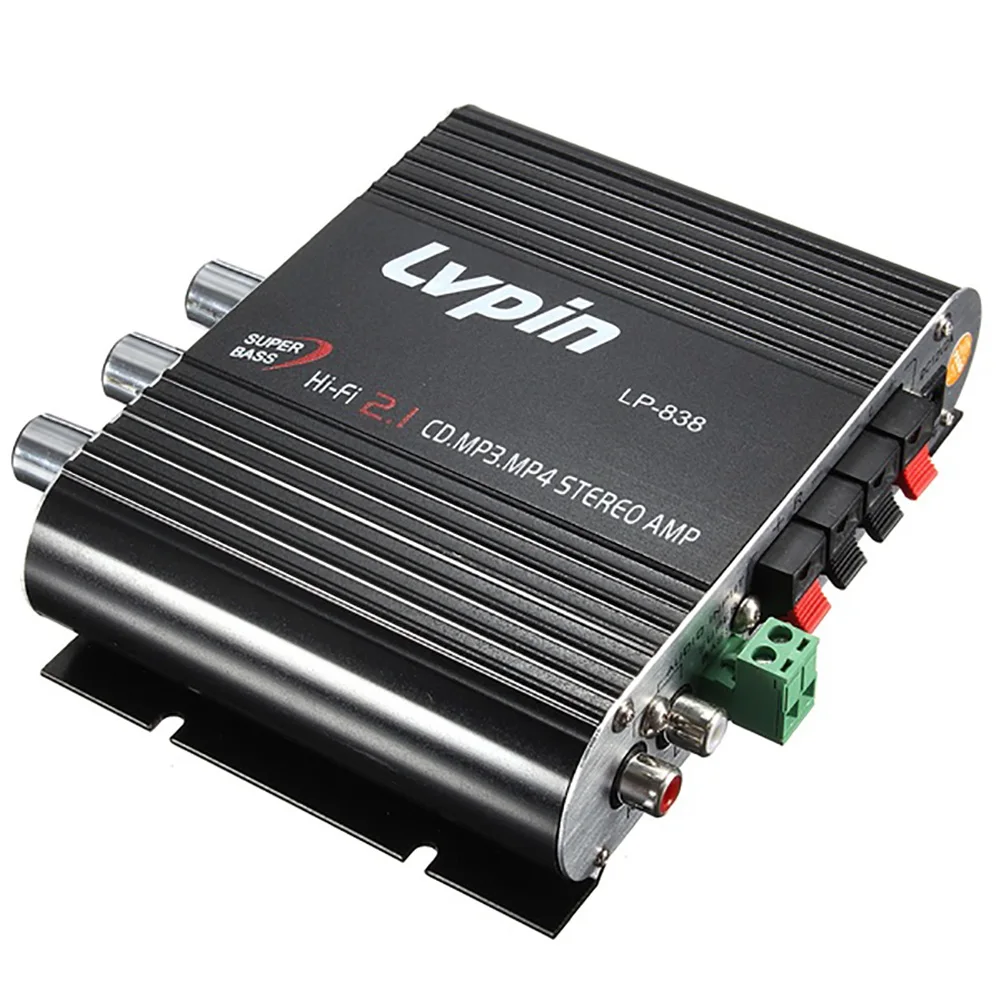 2020 Lvpin838 12 В Super Bass HiFi CD MP3 MP4 автомобильное радио 2 1 каналов стерео усилитель