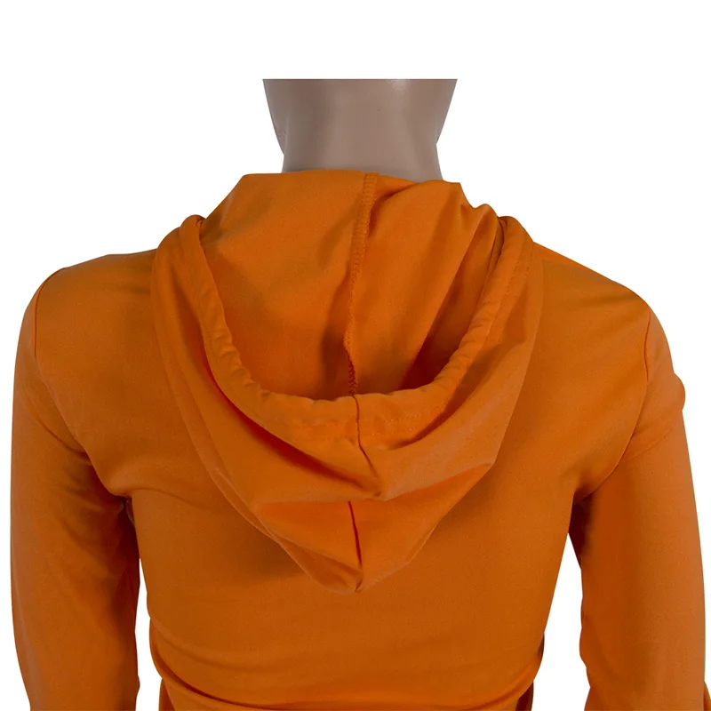 Женский однотонный комплект из двух предметов спортивный топ на молнии с