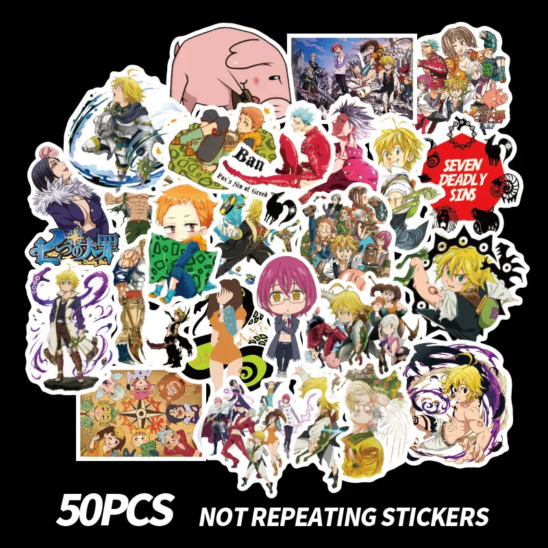 50 шт. наклейка для скрапбукинга из аниме Семь Грехов ноутбука скейтборда