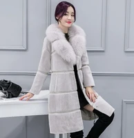 genuo new 2019 faux fur coat women winter female sheepskin coats pure color faux fox fur collars snap fastener furs