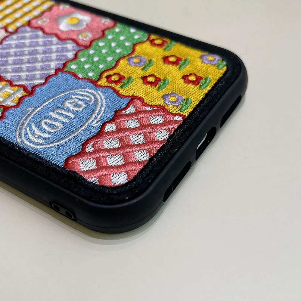 Модный Стильный чехол для телефона с вышивкой и цветами iPhone 13 12 11 Pro Max XS XR 7 8 Plus SE 2020