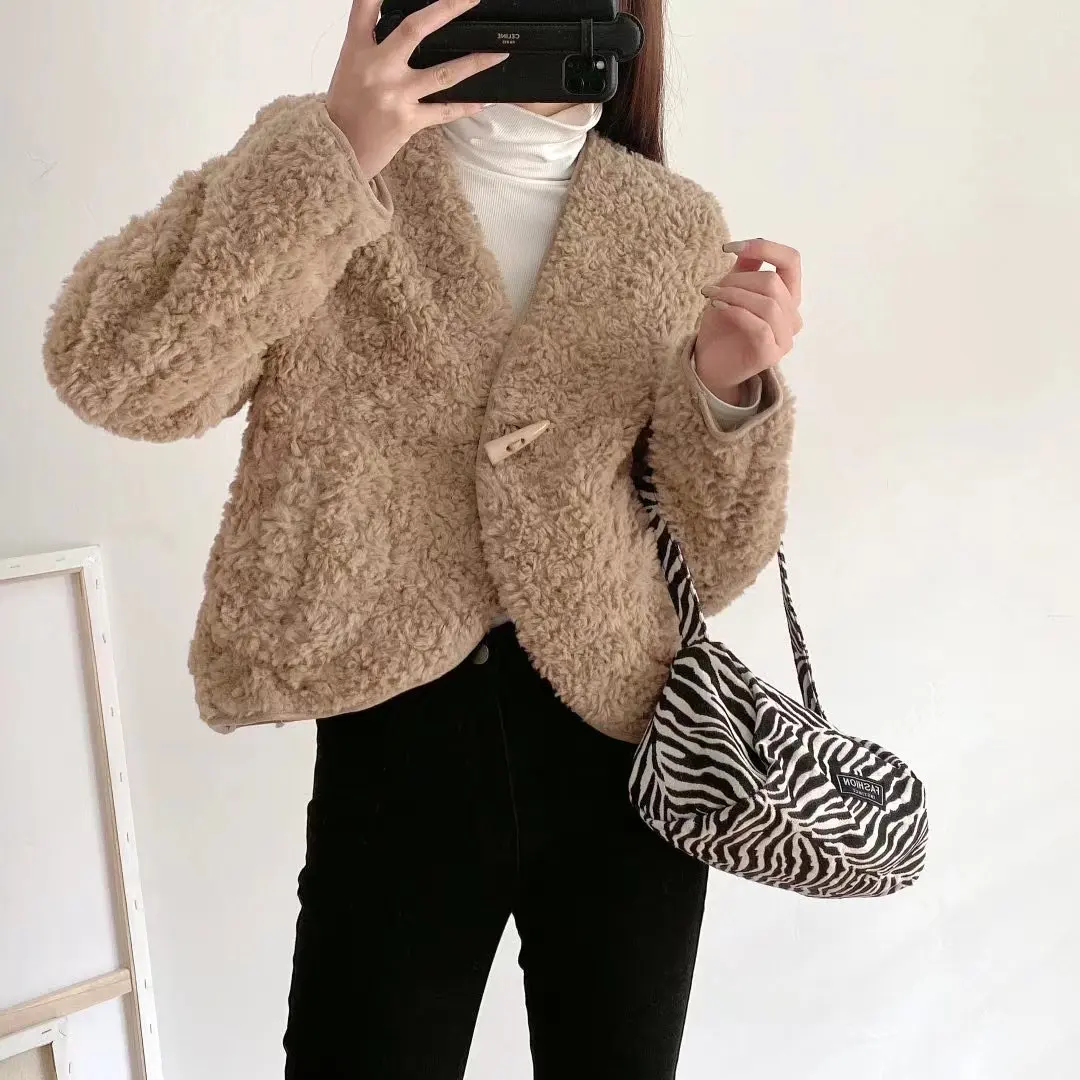 

Женское осеннее пальто Za, элегантное пальто из овечьей шерсти на пуговицах с длинным рукавом и карманами, 2021