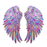 2pieces sequins patches colorful angel applique sewiron on sticker