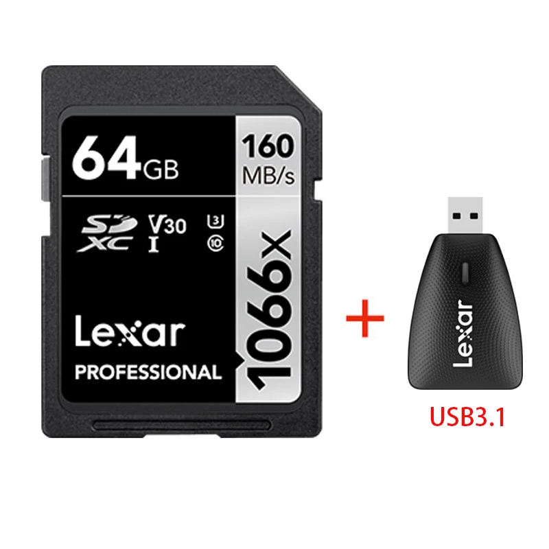 Lexar 1066X оригинальный sd-карты макс. скорость чтения 160 МБ/с. 64 Гб 128 256 SDXC UHS-I U3V30
