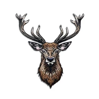 fashion embroidery patch reindeer badge animal decorative cloth stickers diy tide clothing sportswear backpack adhesive sticker