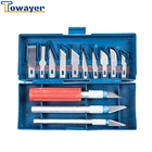 Металлический инструмент в коробке, инструмент для моделирования, 13 лезвий, полимерная глина, многофункциональные ручные ножи, ручные инструменты для ремонта сделай сам