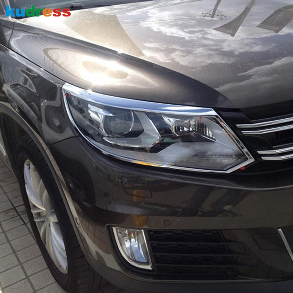 Хромированная накладка на переднюю фасветильник автомобиля для Volkswagen Tiguan 2013 2014