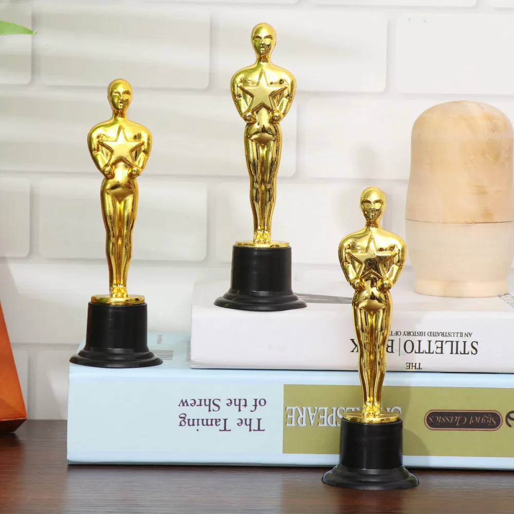 

NUOBESTY 10Pcs Golden Award Trophy Reward Prizes for Party Celebrations Ceremony Appreciation Gift Sport Awards