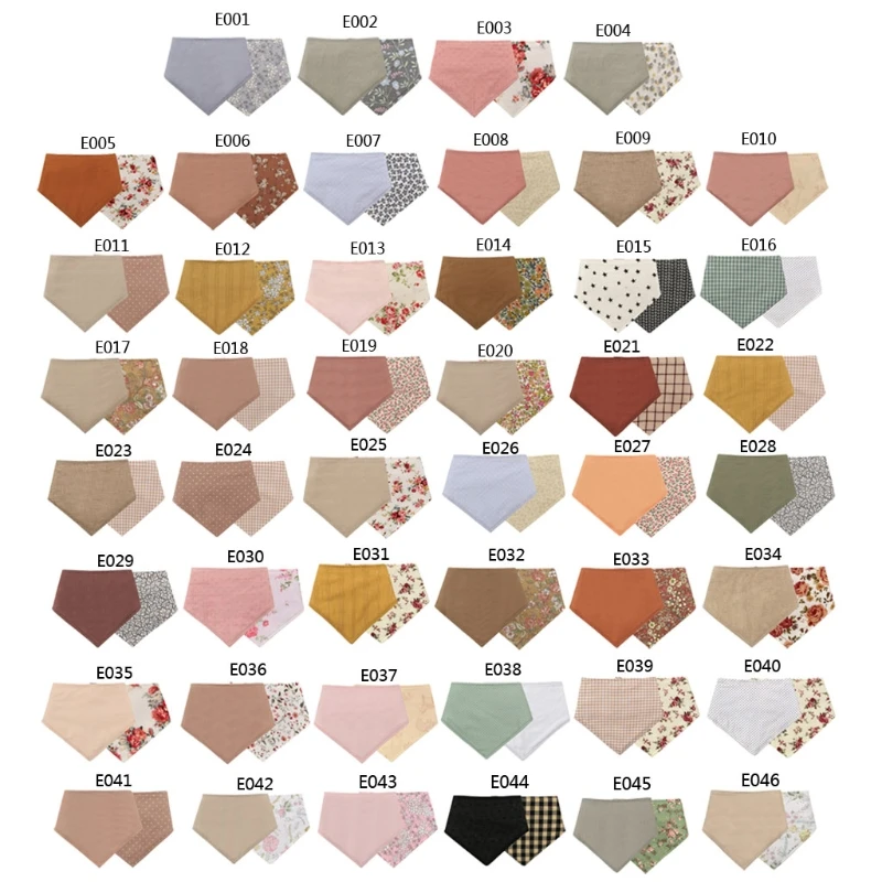 Baberos con estampado Floral de doble cara para ni&ntilde;os y ni&ntilde;as, pa&ntilde;uelo impermeable de algod&oacute;n y lino, toalla para Saliva, pa&ntilde;uelo, regalos para Baby Shower-3