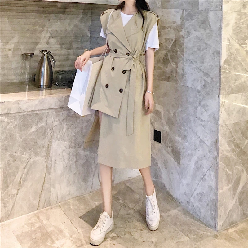 

GOOHOJIO 2020 New Temperament Turndown Collar Ladies Suit Dress Vintage Black Club Party Dresses Female Autumn Chic Women Dress