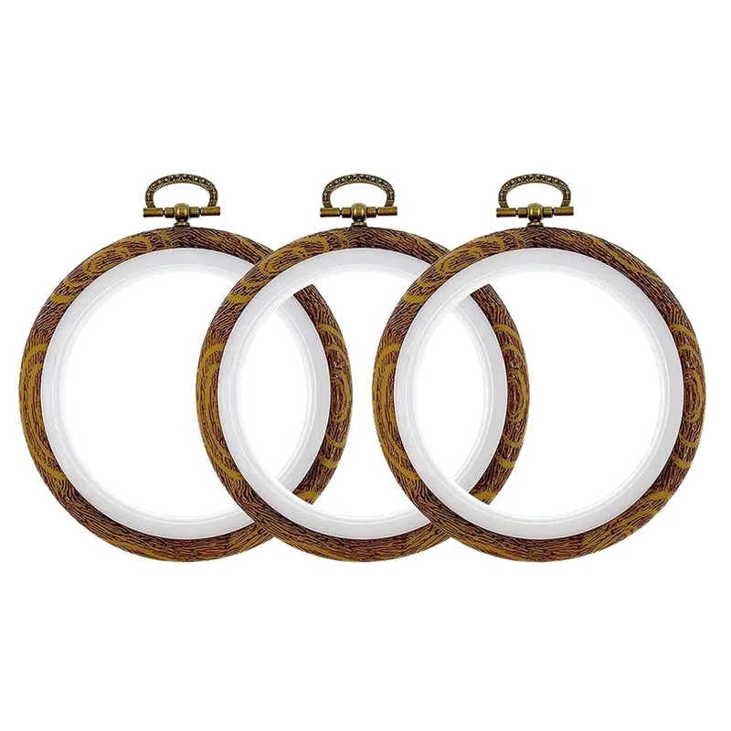 

3 Pcs 4 inch Embroidery Ring Cross Stitch Set Display Frame Circle Embroidery Kits for Art Craft Sewing and Hanging