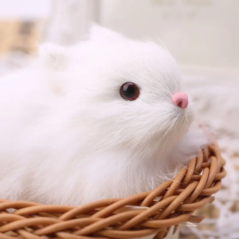 Прямая поставка заячьи кролики в корзине пушистые плюшевые игрушки ремесло