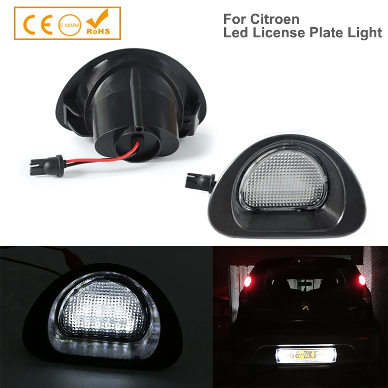 

2pcs/lot Car LED License Number Plate Light No Error Trunk Lamp for CITROEN C1 2005-2013 for Peugeot 107 2005-2014