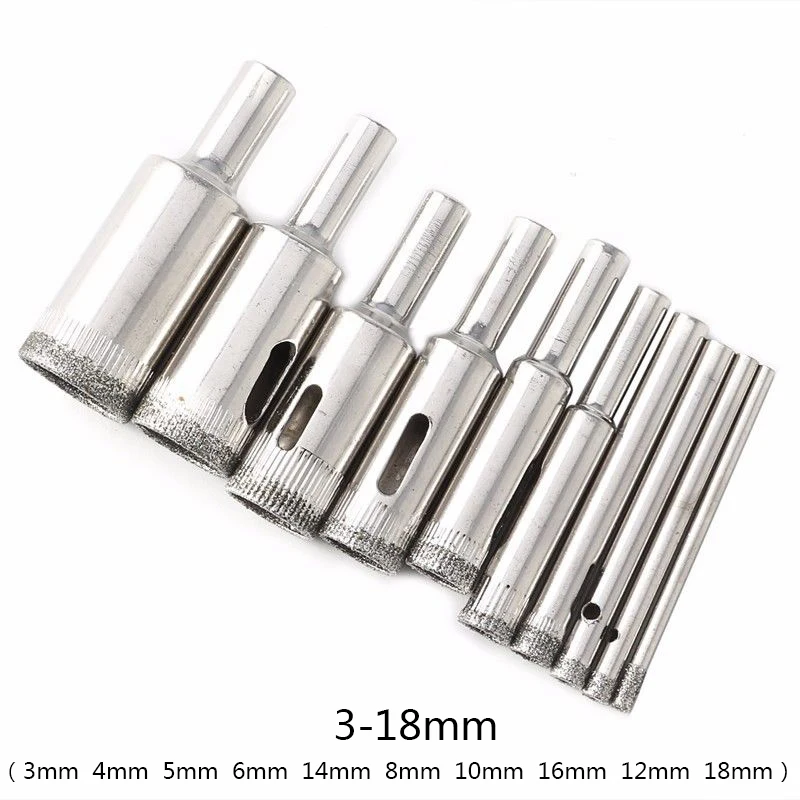 10 шт. сверло 3 мм 18 отверстие пилы сухой вакуумной пайки мраморного стекла