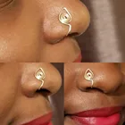 Спиральное кольцо-манжета для носа из нержавеющей стали 2021, кольцо-клипса для носа без пирсинга, ювелирные изделия для имитации пирсинга носа, женские серьги-каффы для ушей