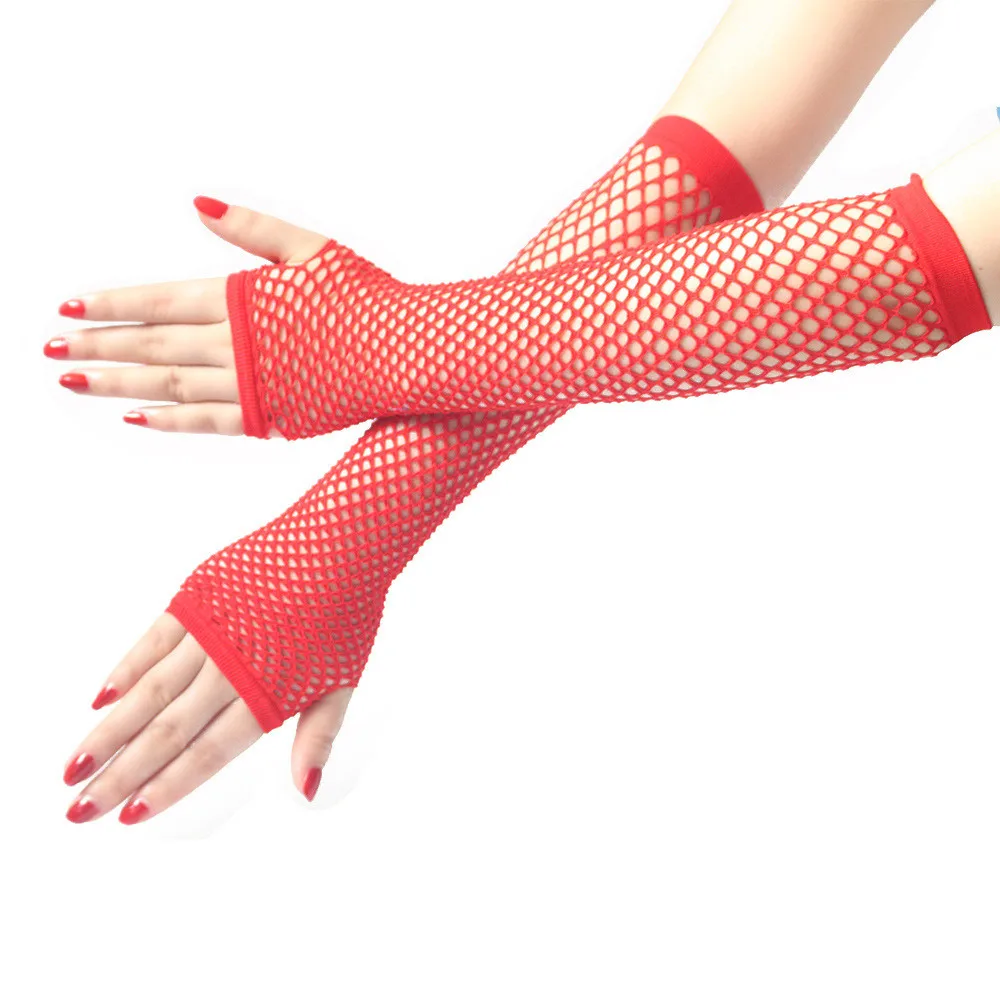 

New Fashion Neon Mesh Fishnet Fingerless Sexy Long Gloves Leg Arm Cuff Party Wear Dress For Womens Sexy Beautiful Arm Warmer