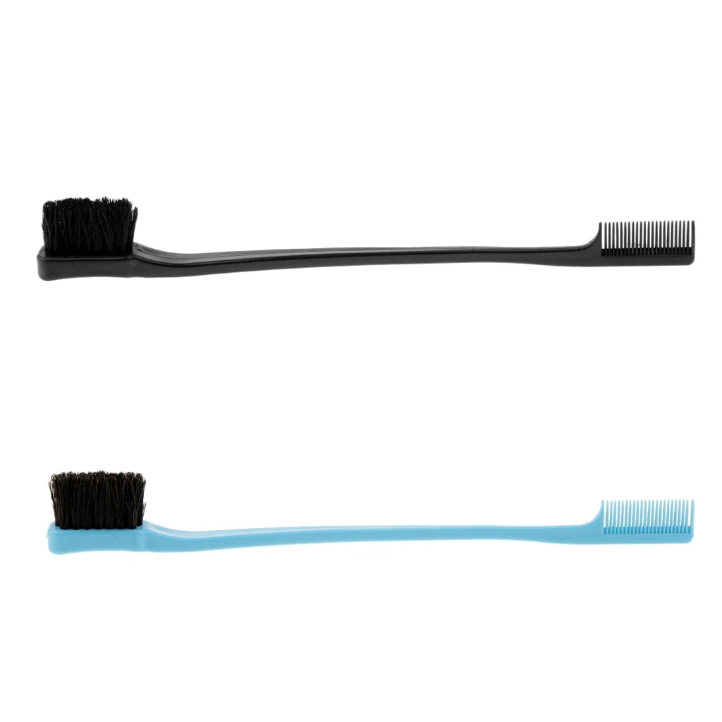 2x Двухсторонняя щетка с краями Расческа для управления дорожная расческа черный