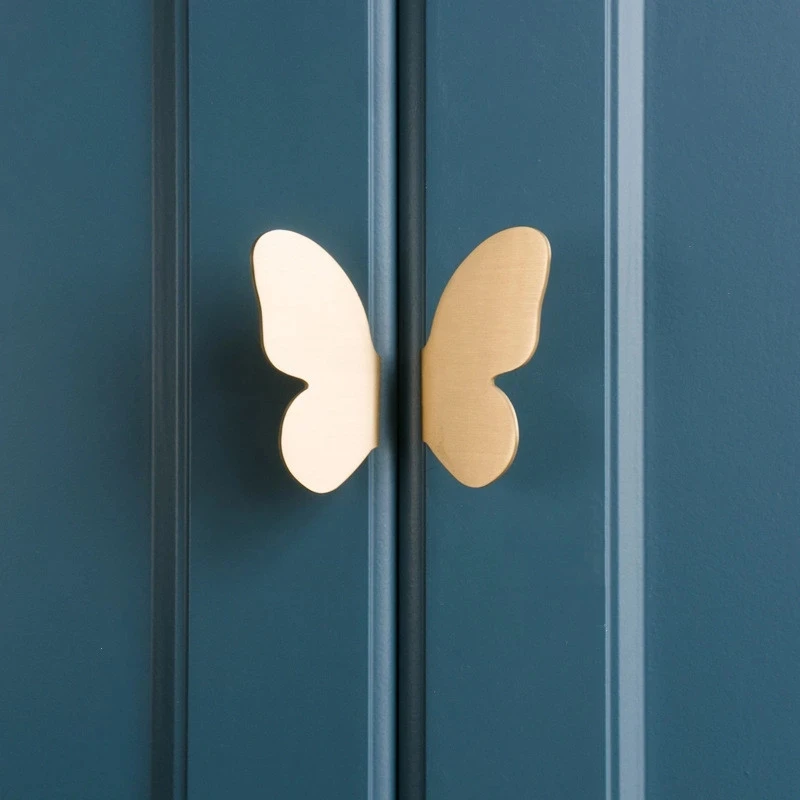 Медь Batterfly ручки для ящика комода латунная ручка двери шкафа уникальные детской