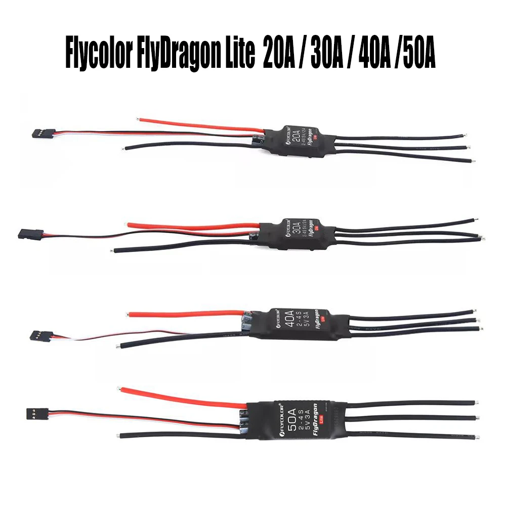 Flycolor FlyDragon Lite 20A/30A/40A/50A 2 4S бесщеточный ESC с 5V 2A/3A BEC для радиоуправляемой
