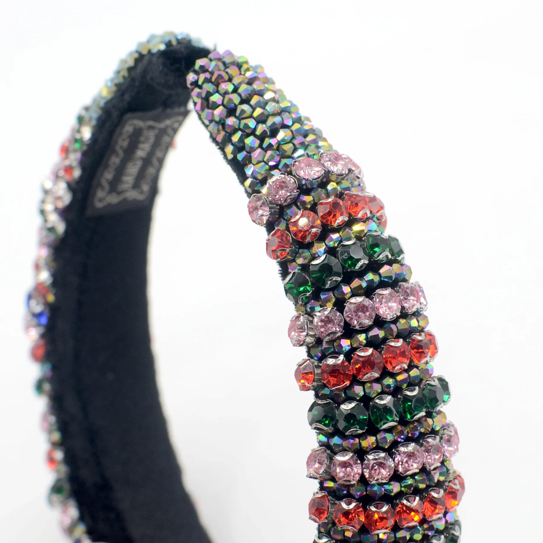 

JOLORYM Jewelry Women Rhinestone Trendy Baroque Headdress Sponge Crown Hairband Hair Accessory 3.5cm Wide Headband FG-YL-018