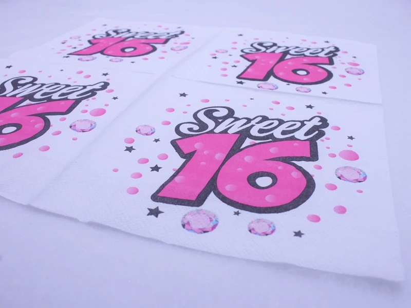 [RainLoong] Happy Birthday Sweet 16 салфетка для вечерние ткани украшение салфеток Декор