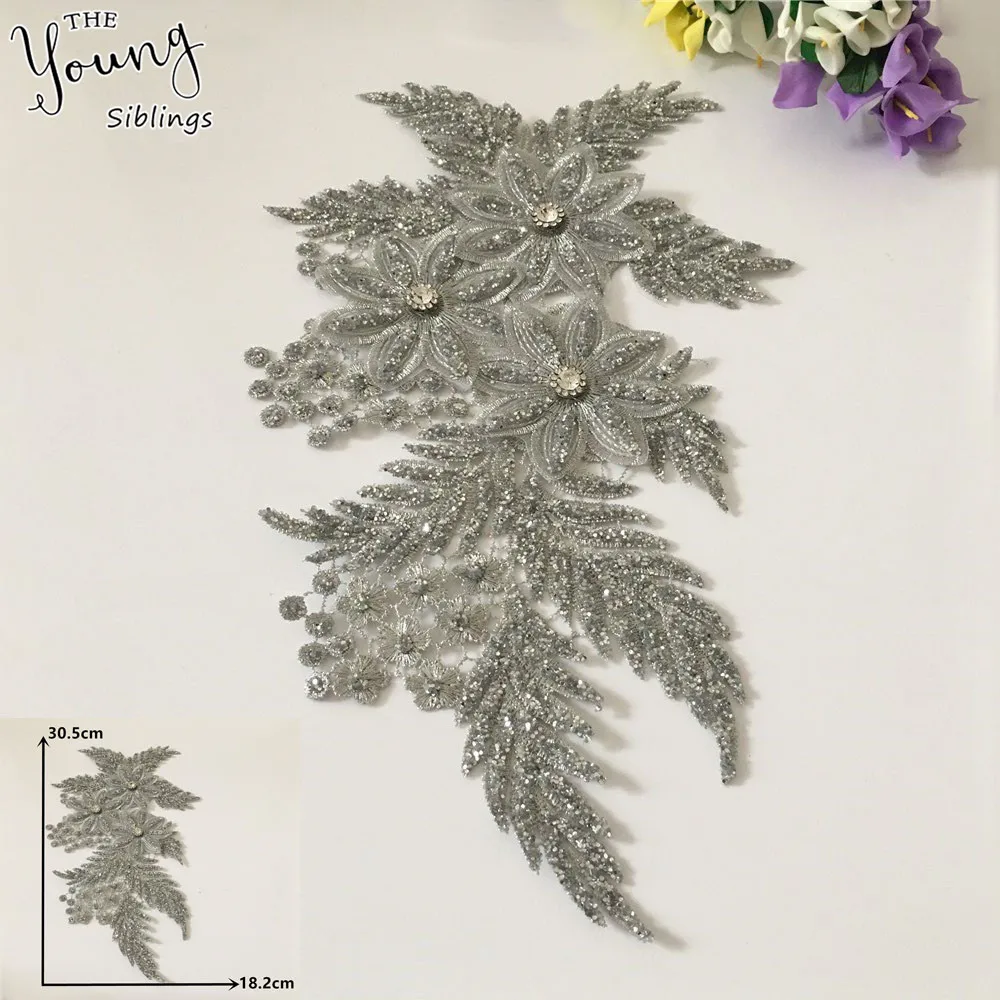 Новое поступление кружевной воротник с вышивкой 3D Цветочный вырез стразы