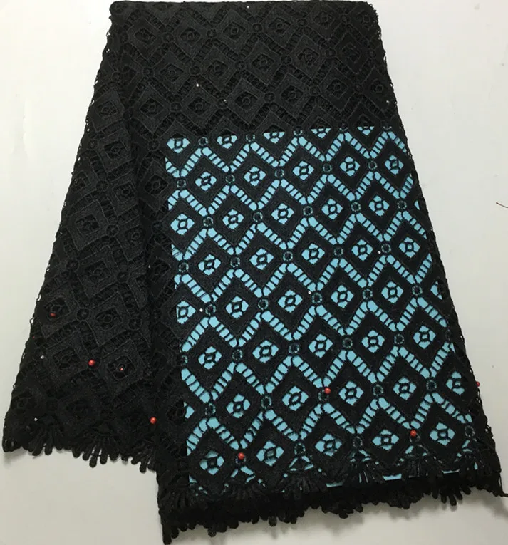 Вышивка кружева черная африканская кружевная ткань Африканский шнур гипюр