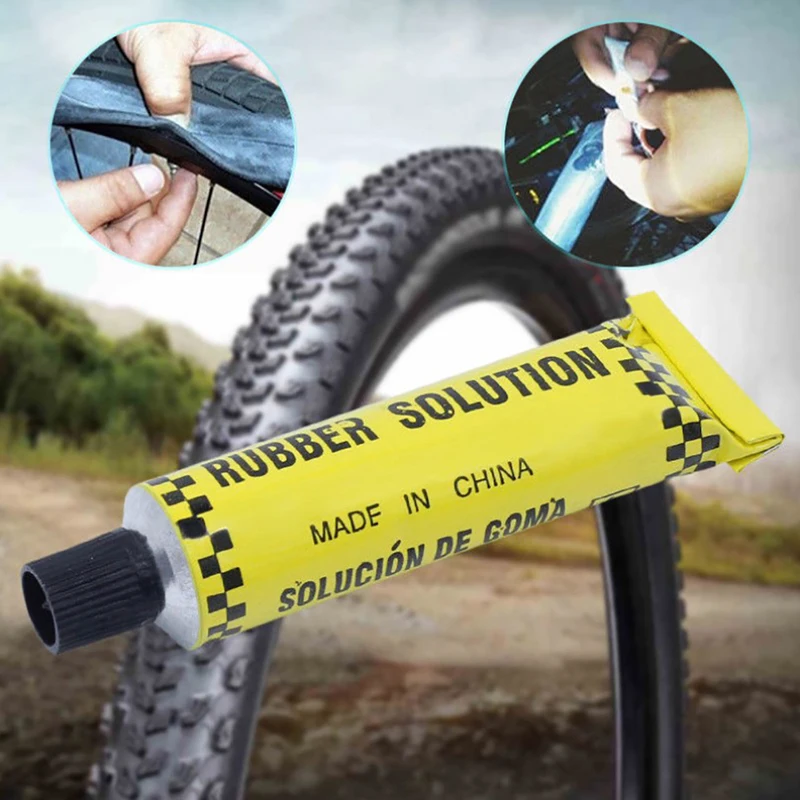 

2pcs Motorcycle Bicycle Tire Tyre Repairing Glue Inner Puncture Repair Cement Rubber Camping Tool Repairing Glue