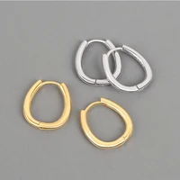ventfille 925 sterling silver oval hoop earrings for women simple temperament earring korean design jewelry