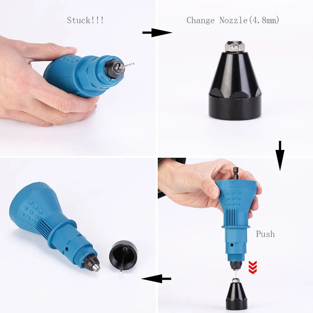

Electric Rivet Nut Gun Riveting Tool Cordless Riveting Drill Adaptor Insert Nut Tool Rivets Drill Adapter Power Tool Sets