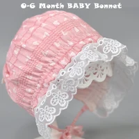 wholesale 10pcs lace princess newborn hat baby bonnet 3colors cotton infant girls hat photography props 0 6 month kid headgear