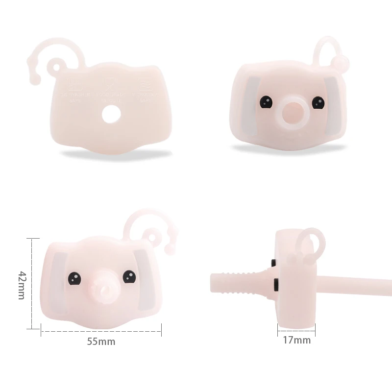 Многоразовые силиконовые соломинки LOFCA 1 шт. Детские Мультяшные питьевая