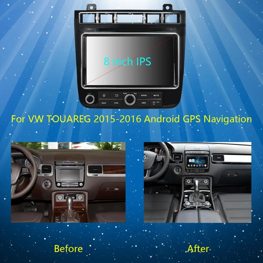 Автомобильный DVD-плеер 8 дюймов IPS ядер 1280*720 4 Гб ОЗУ + 64 ПЗУ Android 9 0 для Volkswagen VW TOUAREG