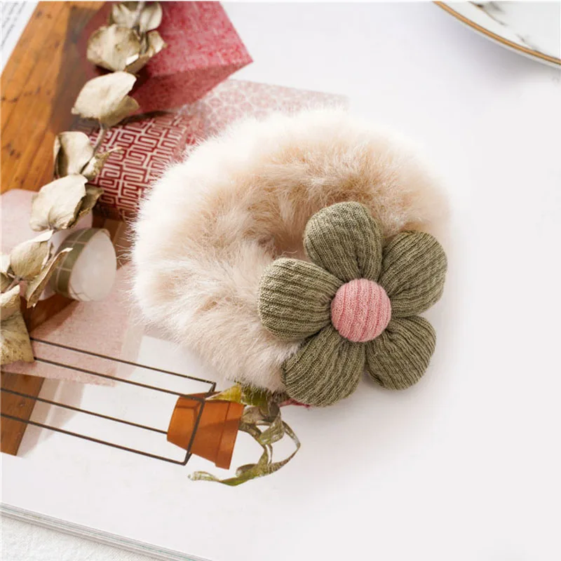 Осенне-зимние аксессуары для волос плюшевые мягкие резинки эластичная лента