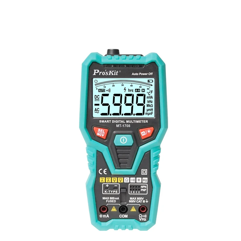 Умный Цифровой мультиметр Pro'sKit MT-1708 3-5/6 полностью автоматический цифровой с