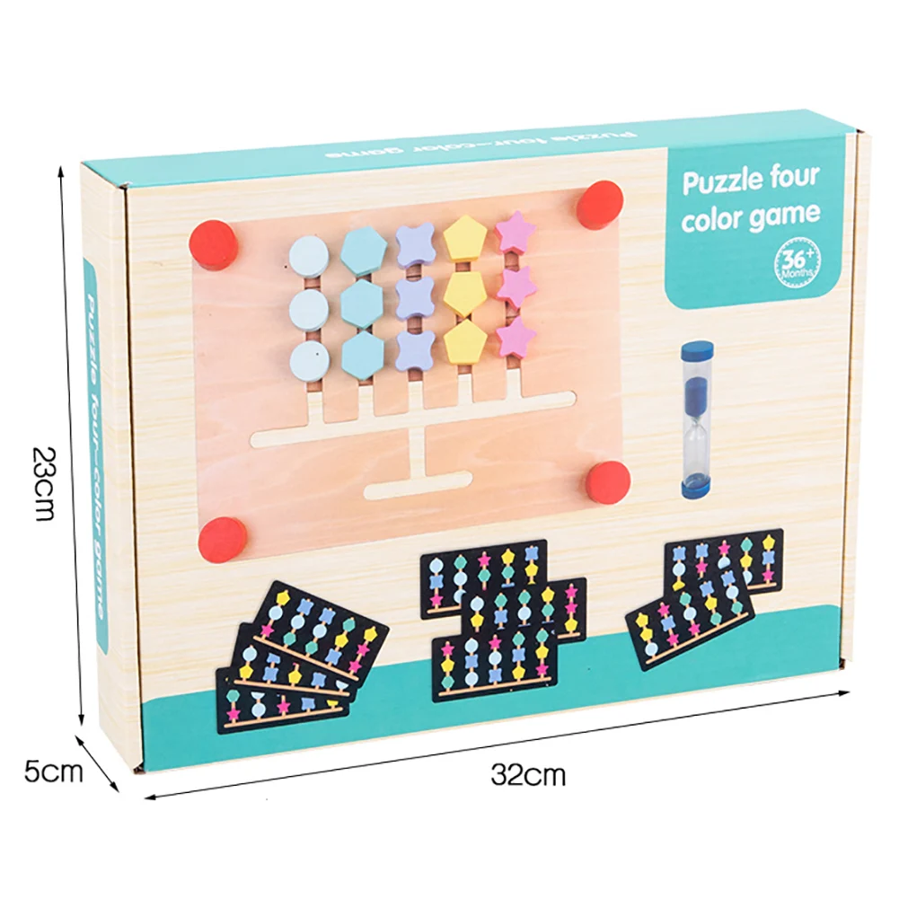 

Wooden Double-sided Animal Colour Shape Sorting Game Jigsaw Puzzle Interactive Learning Toy Kids Logical Reasoning Toy for GIft
