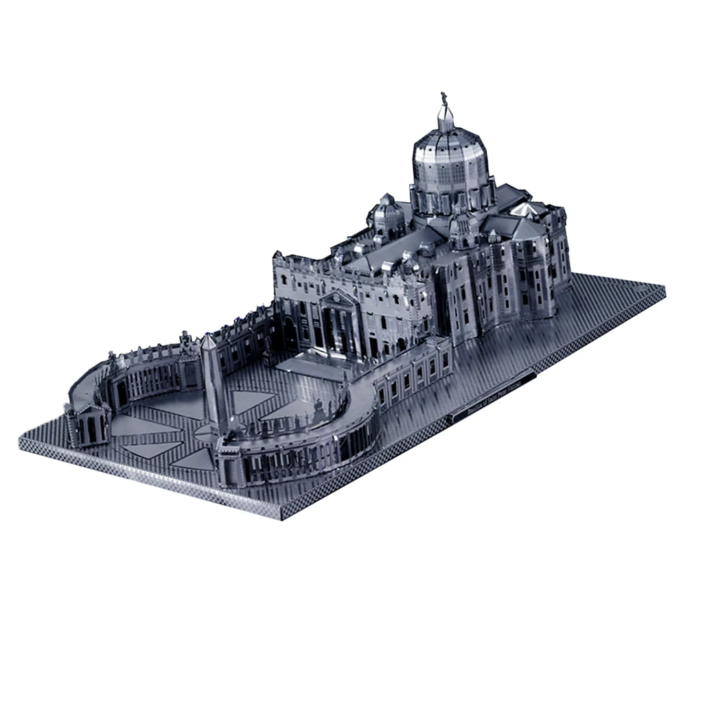 Серебряный St Peter's Basilica 3D набор металлических моделей DIY игрушки-3 листа 81 шт. |