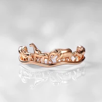 2021 new design copper creative animal circus simple temperament light luxury ladys ring