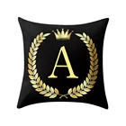 Чехол для подушки с английским алфавитом и надписью, черно-золотистый чехол для дома, дивана, автомобильная декоративная подушка, Чехол 45x45 см