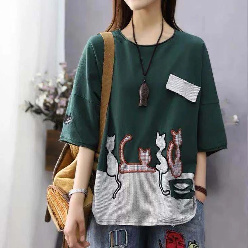 Женская хлопковая футболка в полоску Max LuLu желтая Повседневная европейском стиле