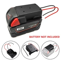 oein battery adapter for milwaukee m18 18v li ion battery power connector adapter dock holder with 14 awg wires diy power tools
