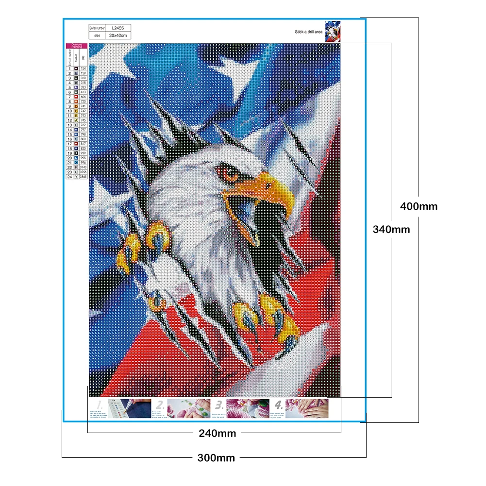 5D алмазная живопись &quotсделай сам&quot День Независимости Орел флаг полная