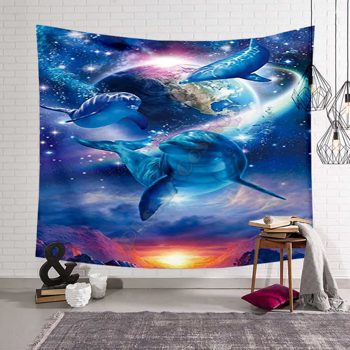 

Dolphin Tapestry 3D All Over Printed Tapestrying Rectangular Home Decor Wall Hanging 02