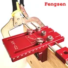 Приспособление для установки дюбелей 4 в 1, направляющая для сверления из алюминиевого сплава, для мебели и быстрое соединение, по дереву