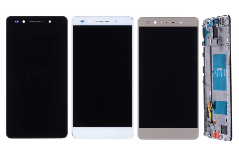Дисплей для HUAWEI Honor 7 LCD в сборе с тачскрином на рамке 5.2'' белый золото черный